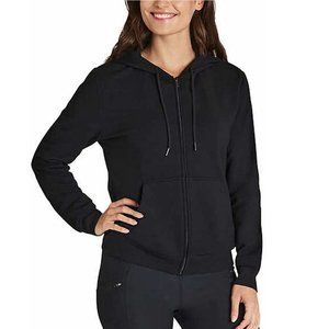 NWT Eddie Bauer Women's Relaxed Fit Ultra Soft Full Zip Hoodie Black XS $70 SS39